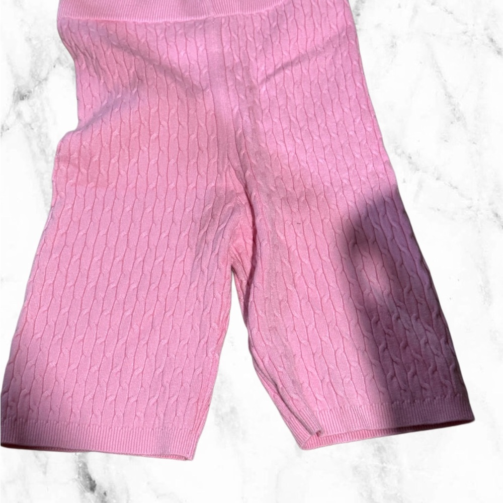 Daisy Kids Cable Knit Shorts in Pink large